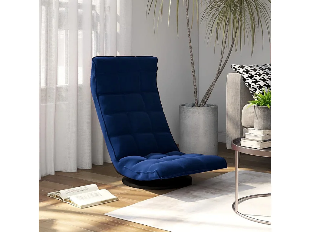 Chaise de sol pivotante Bleu Velours