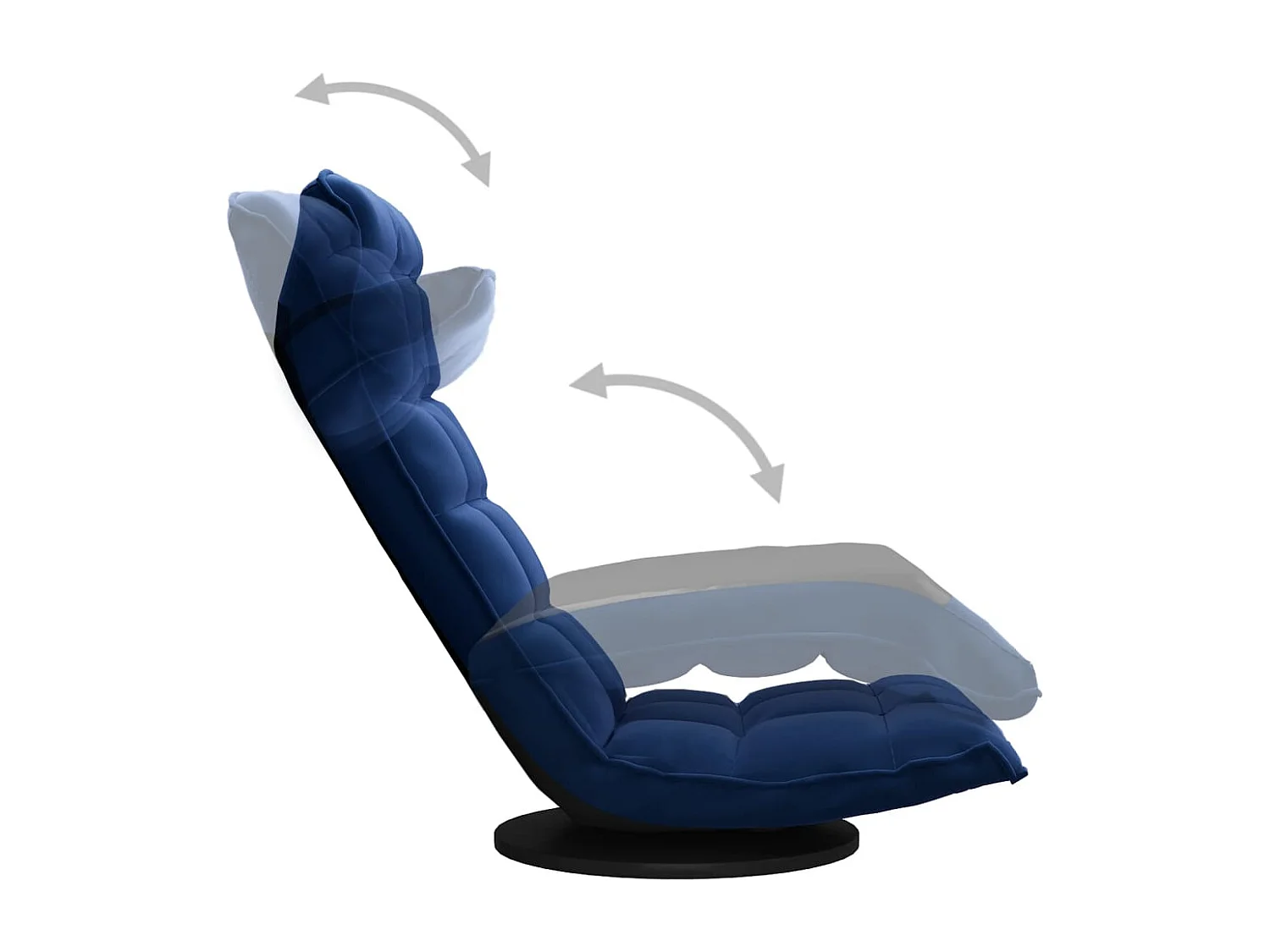 Vloerstoel draaibaar fluweel blauw