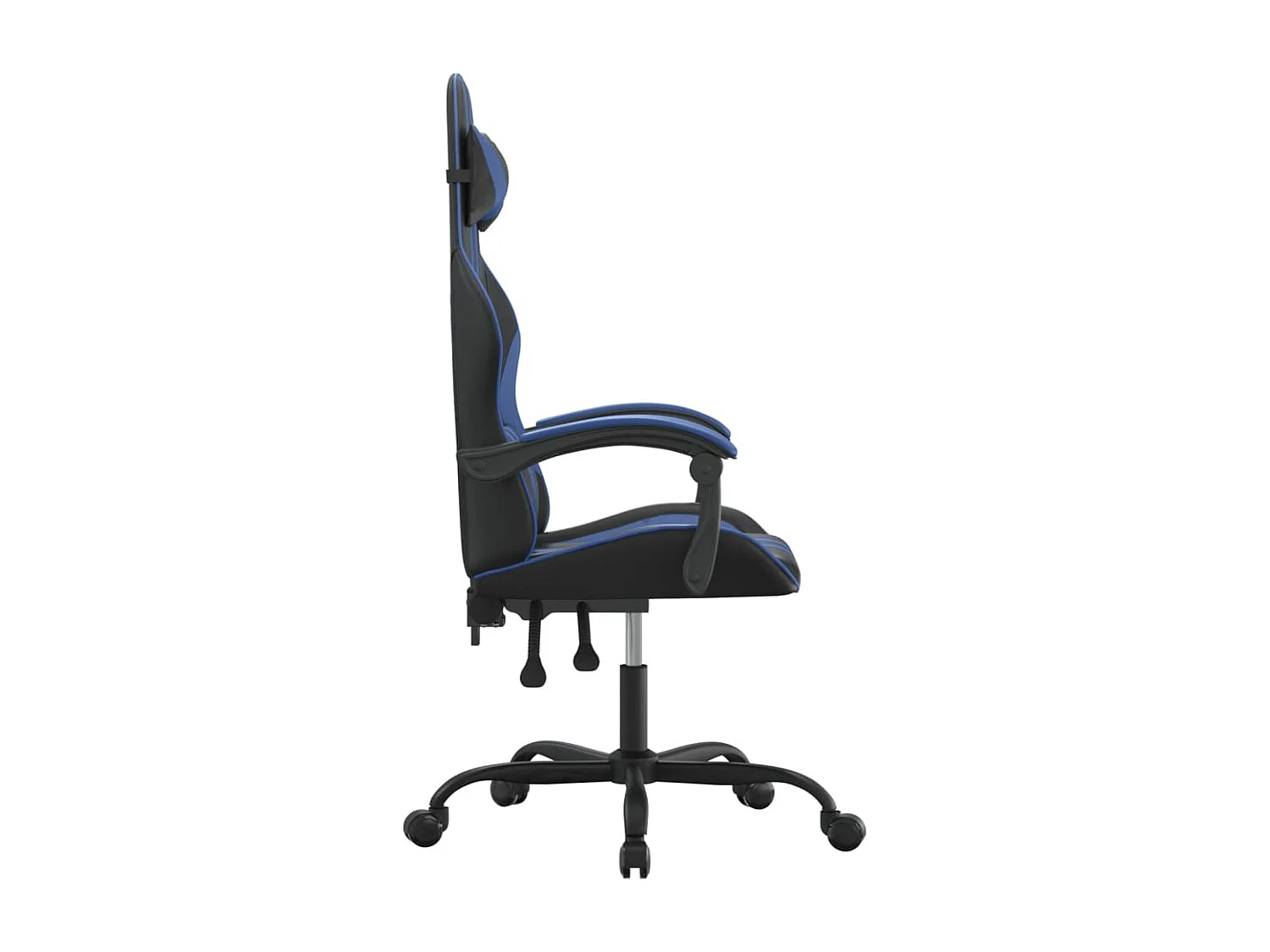 Chaise de jeu pivotante Noir et bleu Similicuir