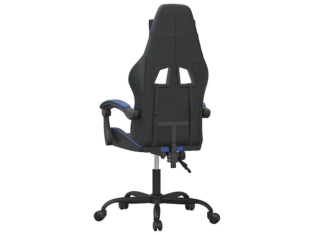 Chaise de jeu pivotante Noir et bleu Similicuir