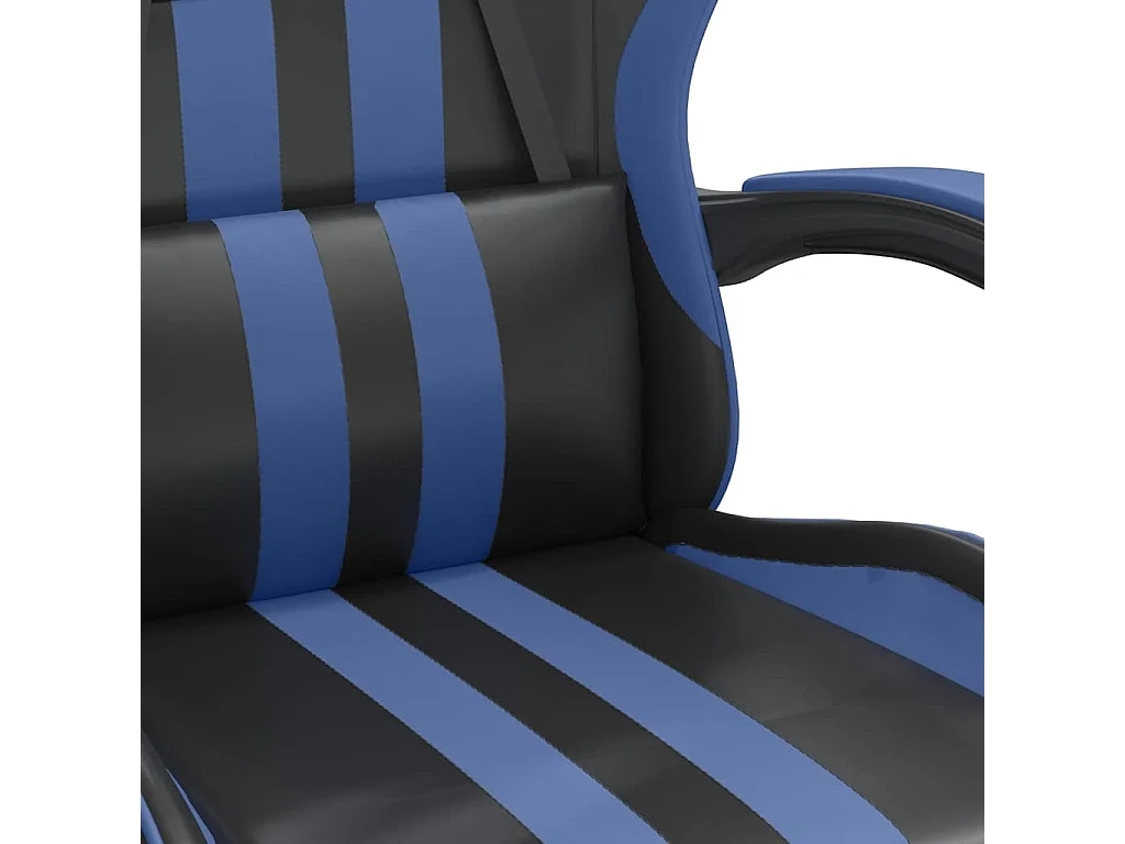 Chaise de jeu pivotante Noir et bleu Similicuir