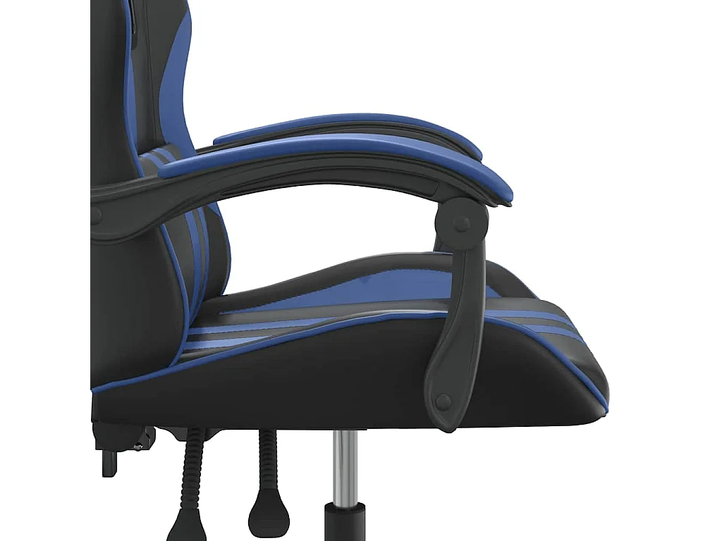 Chaise de jeu pivotante Noir et bleu Similicuir