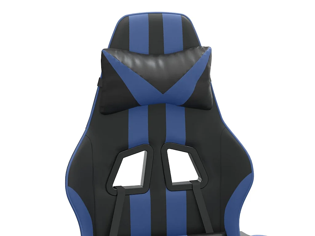 Chaise de jeu pivotante Noir et bleu Similicuir