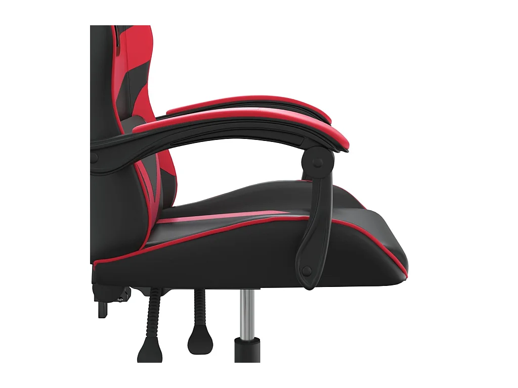 Chaise de jeu pivotante Noir et rouge Similicuir