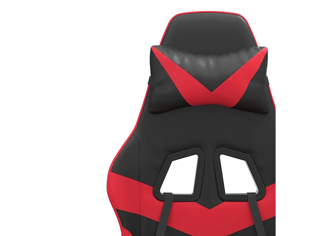 Chaise de jeu pivotante Noir et rouge Similicuir