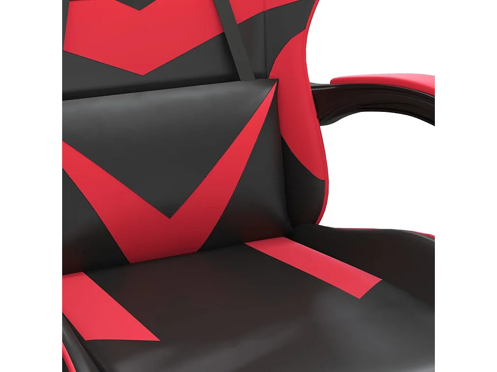 Chaise de jeu pivotante Noir et rouge Similicuir