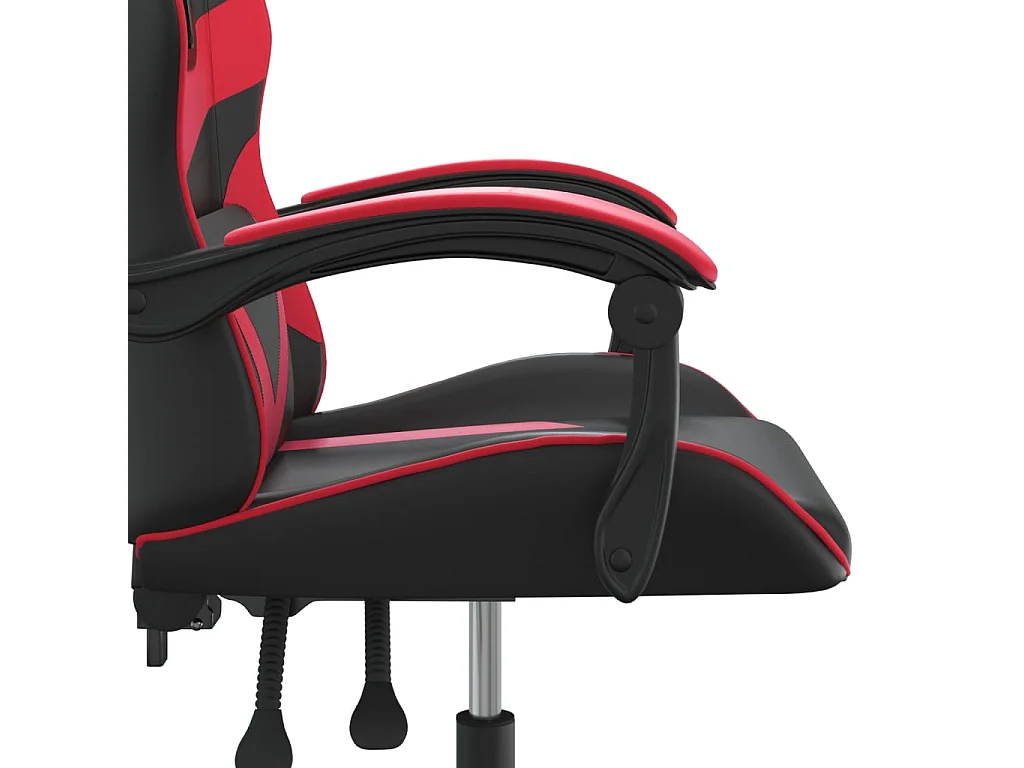 Chaise de jeu pivotante Noir et rouge Similicuir