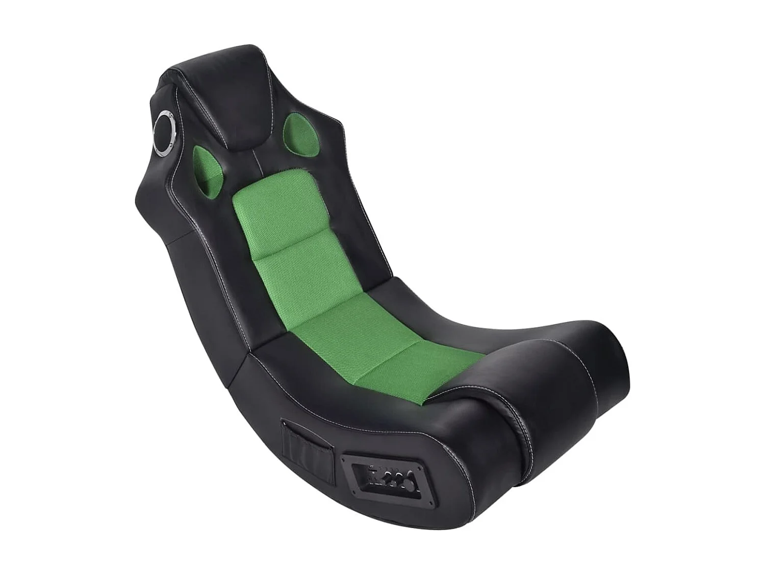 Fauteuil à bascule à enceinte Noir et vert Similicuir