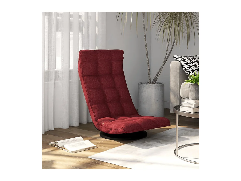 Chaise de sol pivotante Rouge bordeaux Tissu