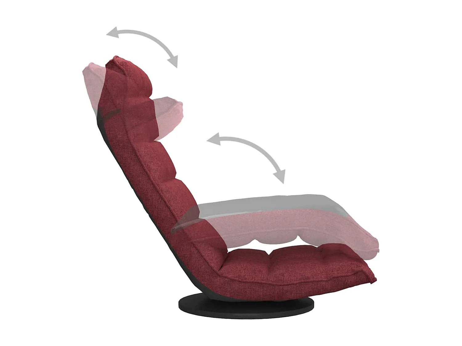Chaise de sol pivotante Rouge bordeaux Tissu