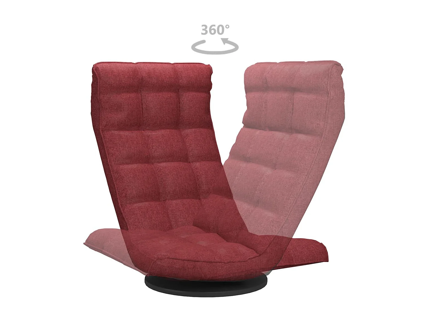 Chaise de sol pivotante Rouge bordeaux Tissu