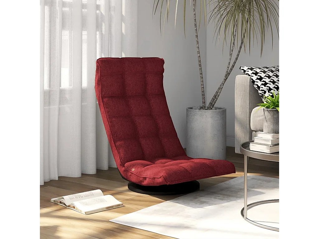 Chaise de sol pivotante Rouge bordeaux Tissu