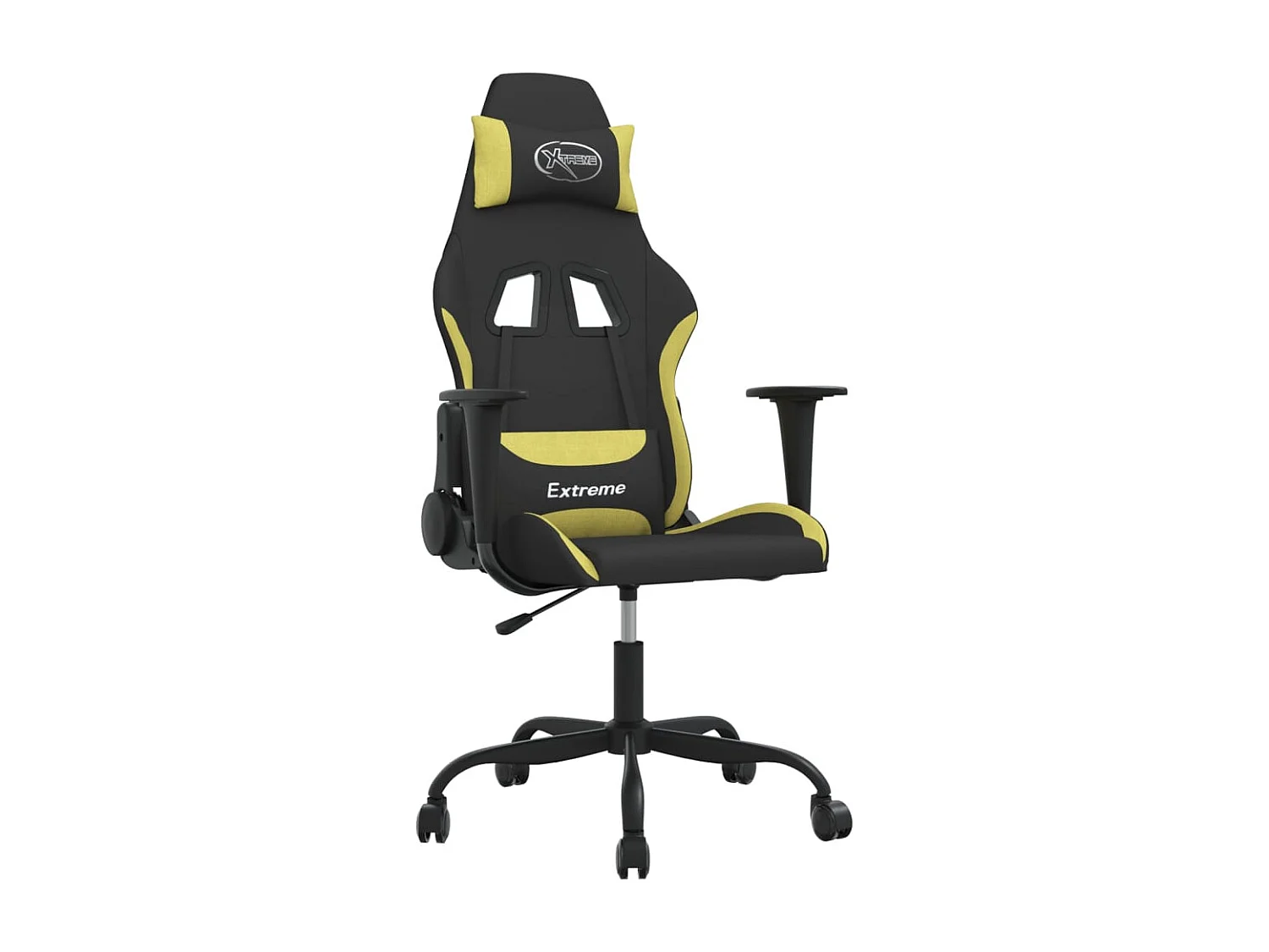 Sedia da Gaming Nero e Verde Chiaro in Tessuto