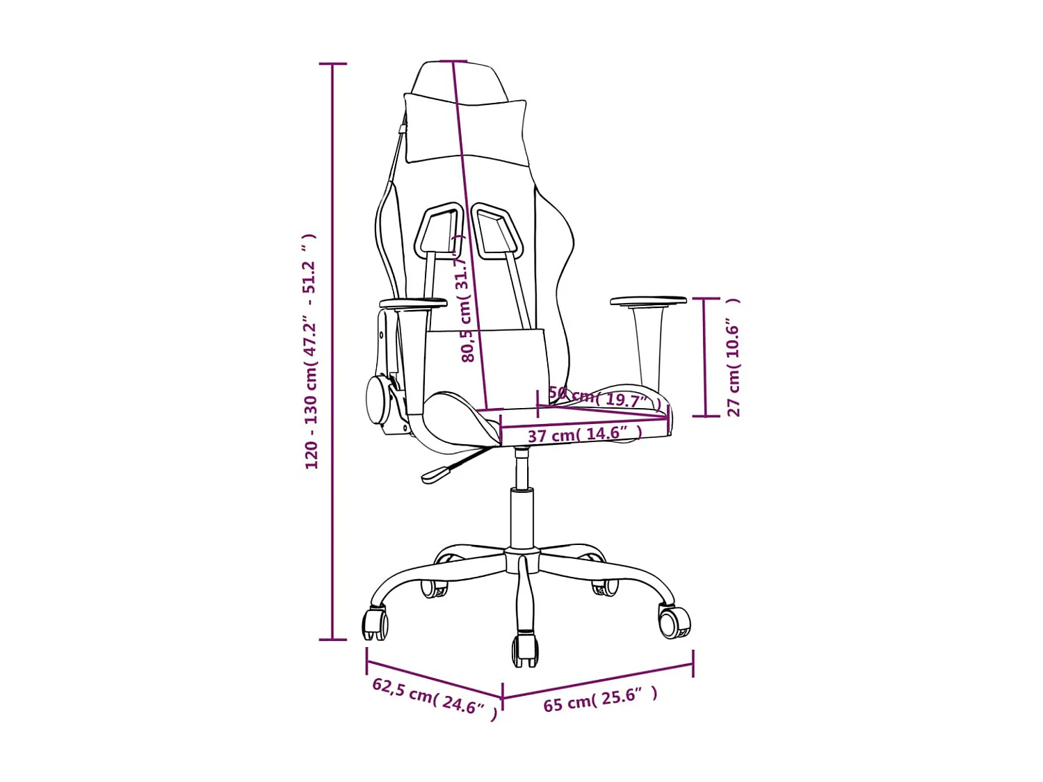 Cadeira gaming de massagens tecido preto e verde-claro