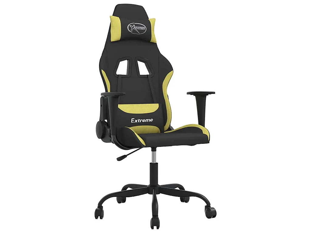 Chaise de jeu de massage Noir et vert clair Tissu
