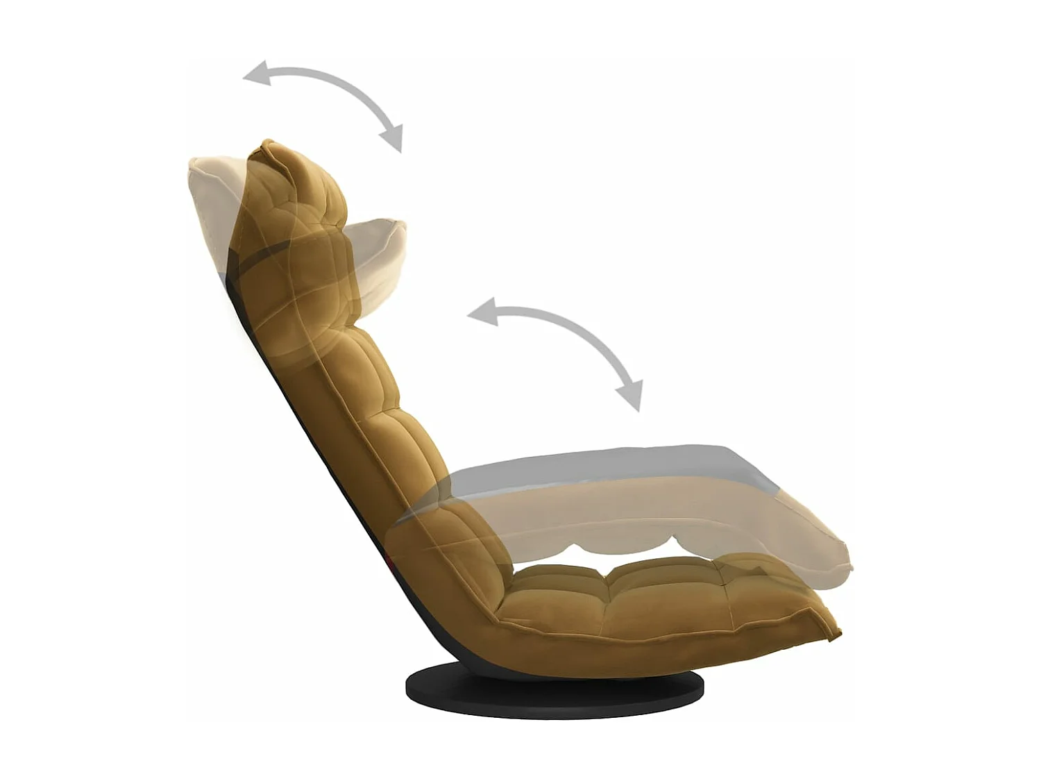 Chaise de sol pivotante Marron Velours