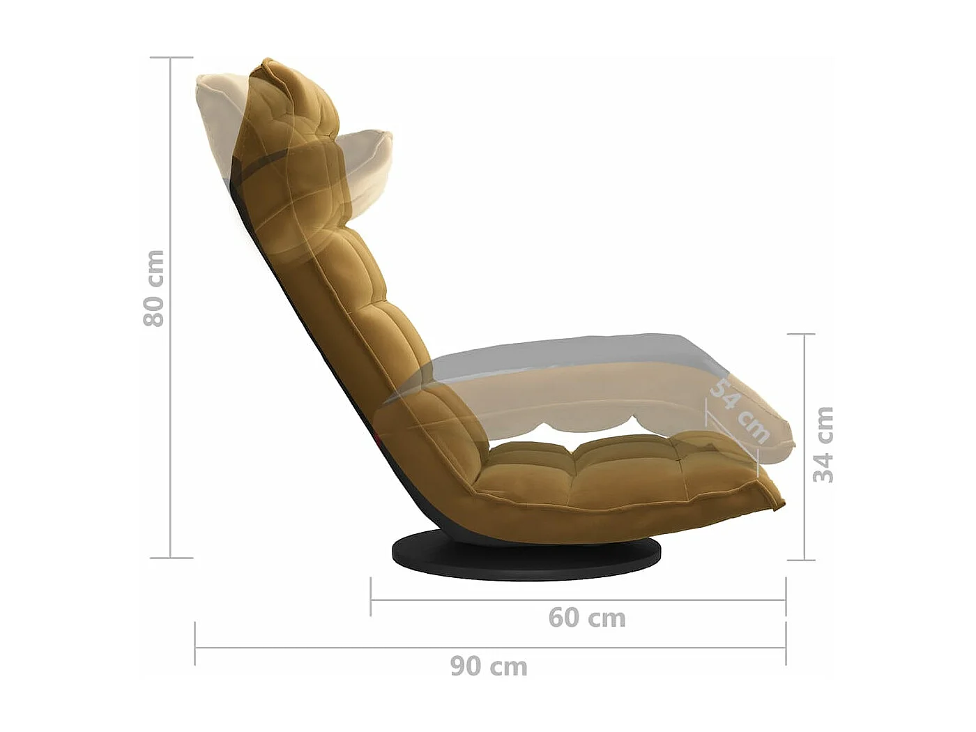 Chaise de sol pivotante Marron Velours