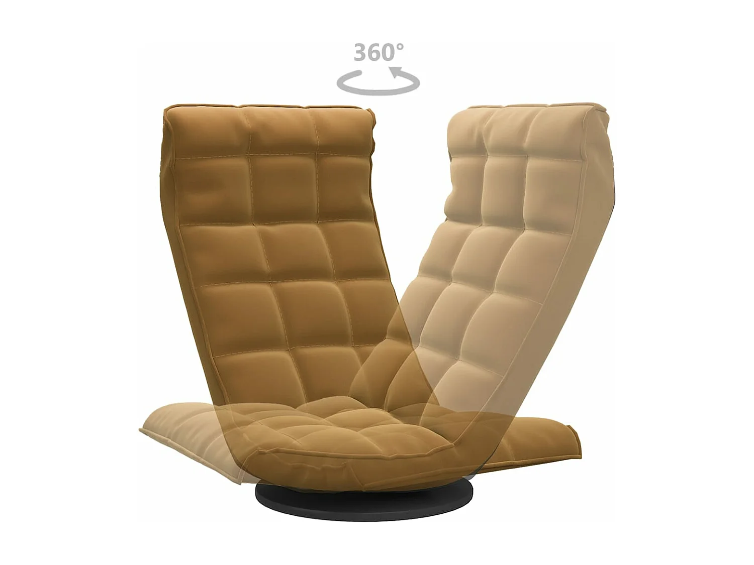 Chaise de sol pivotante Marron Velours