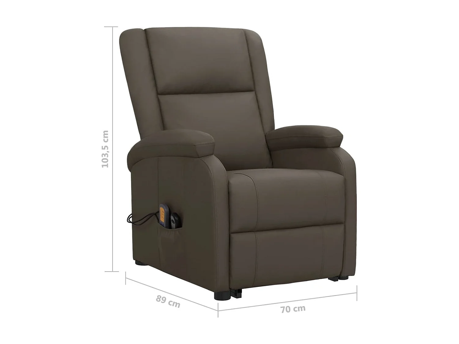 Poltrona de massagens elevatória couro artificial cinzento