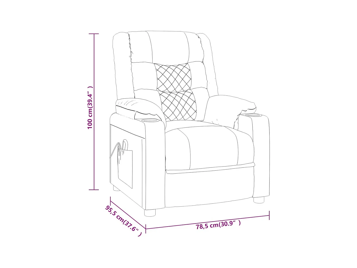 Fauteuil de massage Gris Similicuir