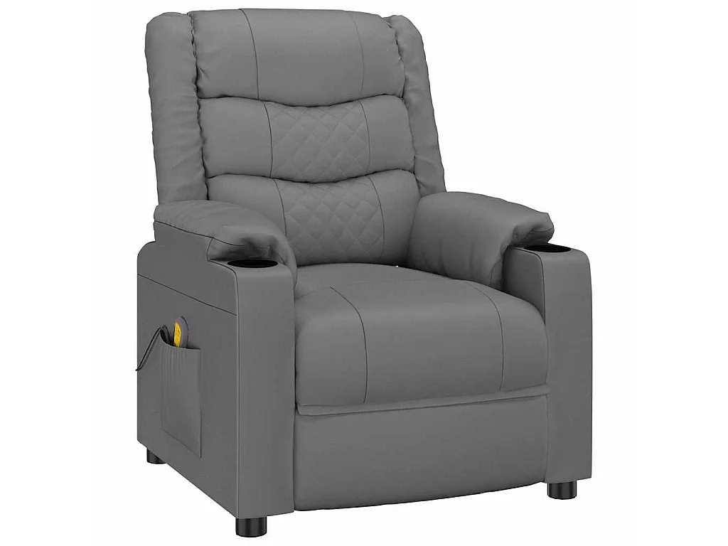 Cadeira de massagens couro artificial cinzento