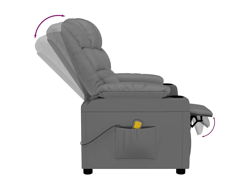 Cadeira de massagens couro artificial cinzento