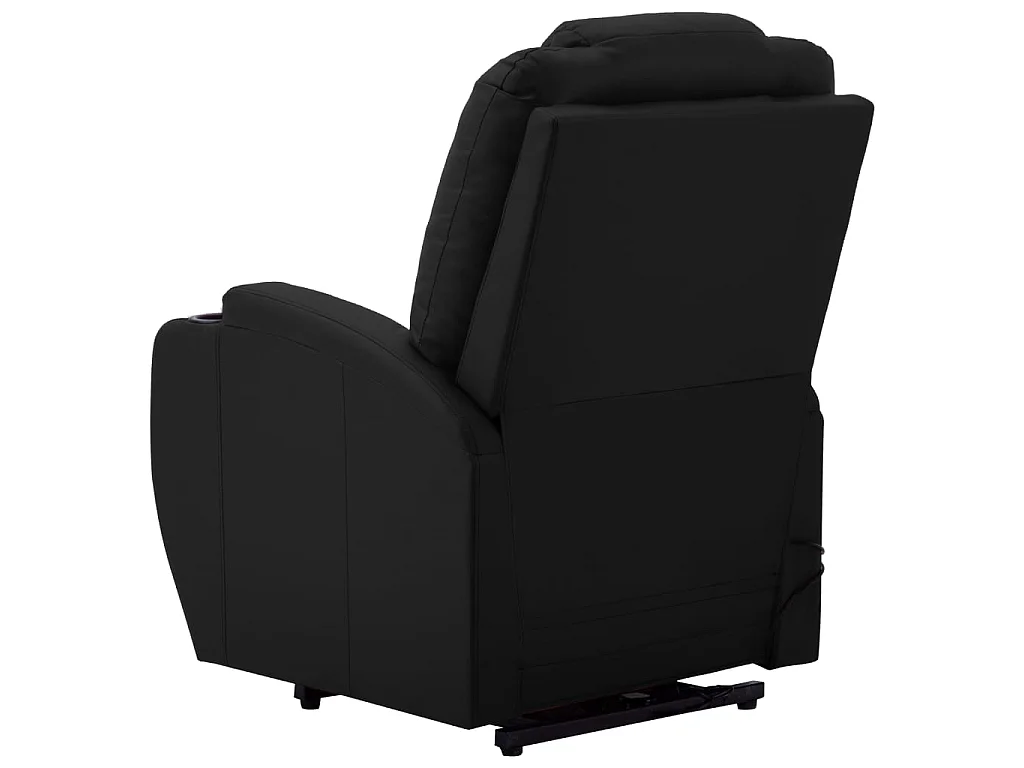 Massagesessel mit Aufstehhilfe Schwarz Kunstleder
