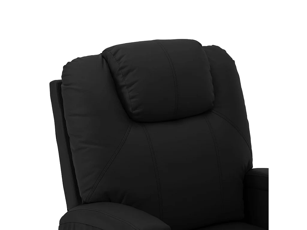 Massagesessel mit Aufstehhilfe Schwarz Kunstleder