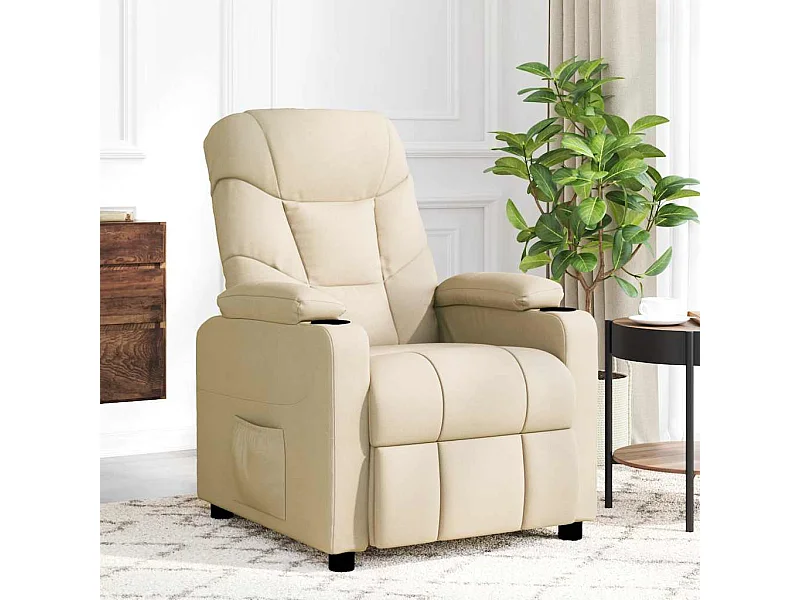 Sillón de masaje de tela color crema