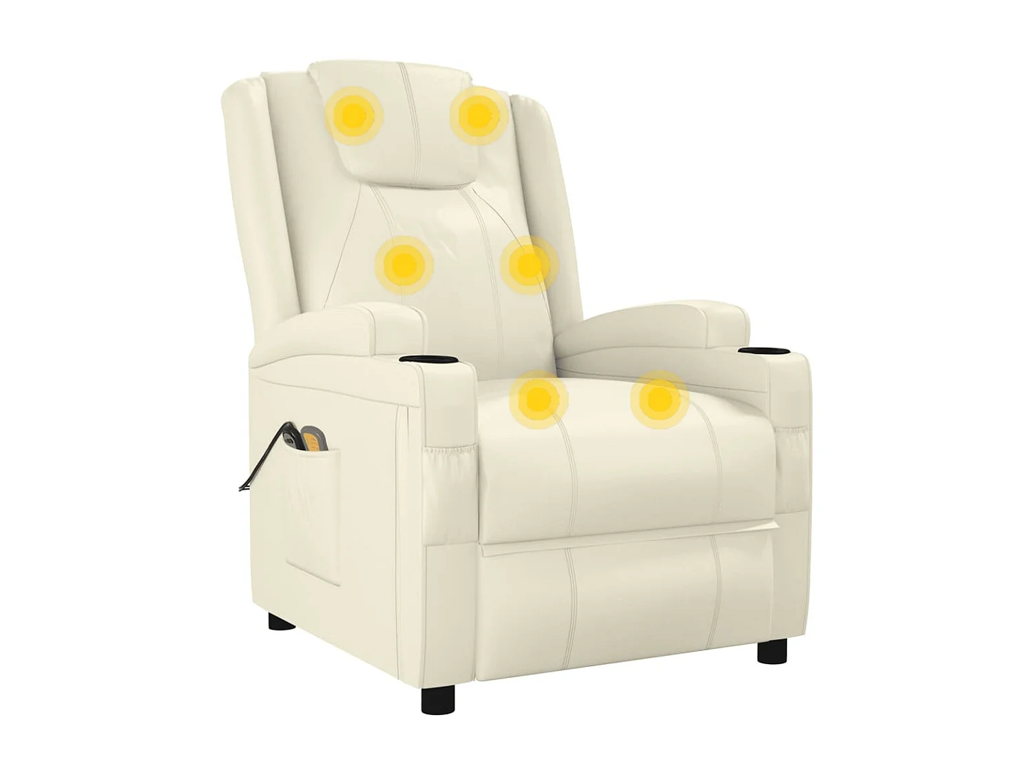 Fauteuil de massage Blanc crème Similicuir