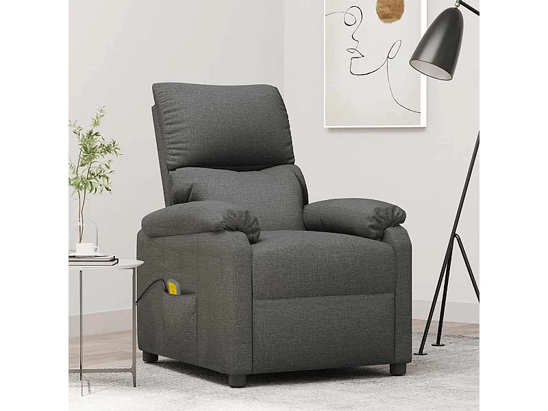 Massagestoel stof donkergrijs