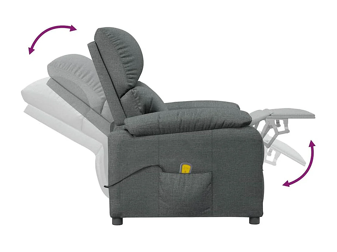 Fauteuil de massage Gris foncé Tissu