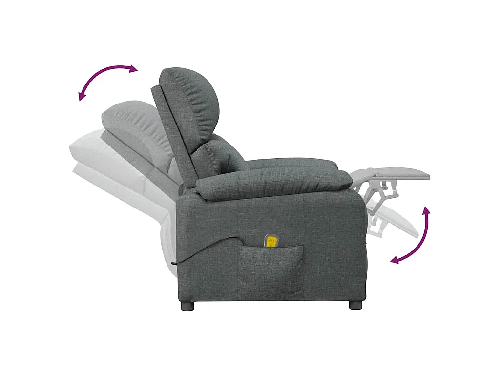 Fauteuil de massage Gris foncé Tissu