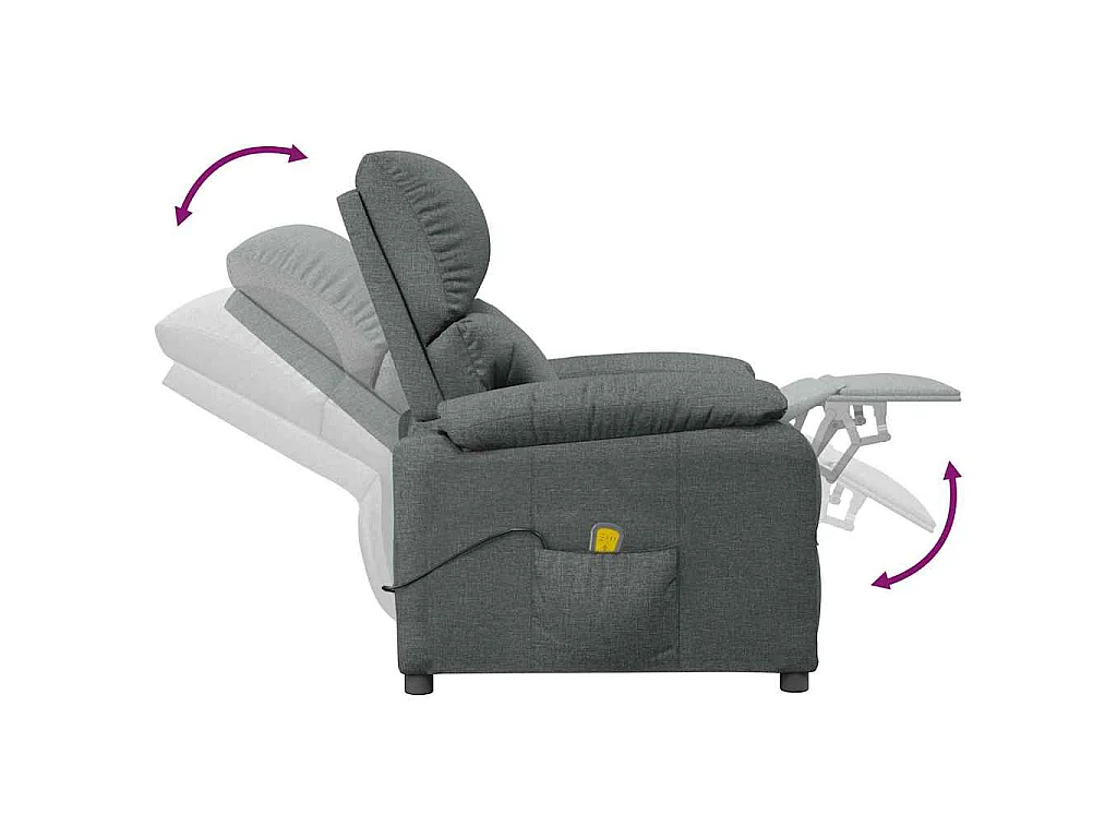 Fauteuil de massage Gris foncé Tissu