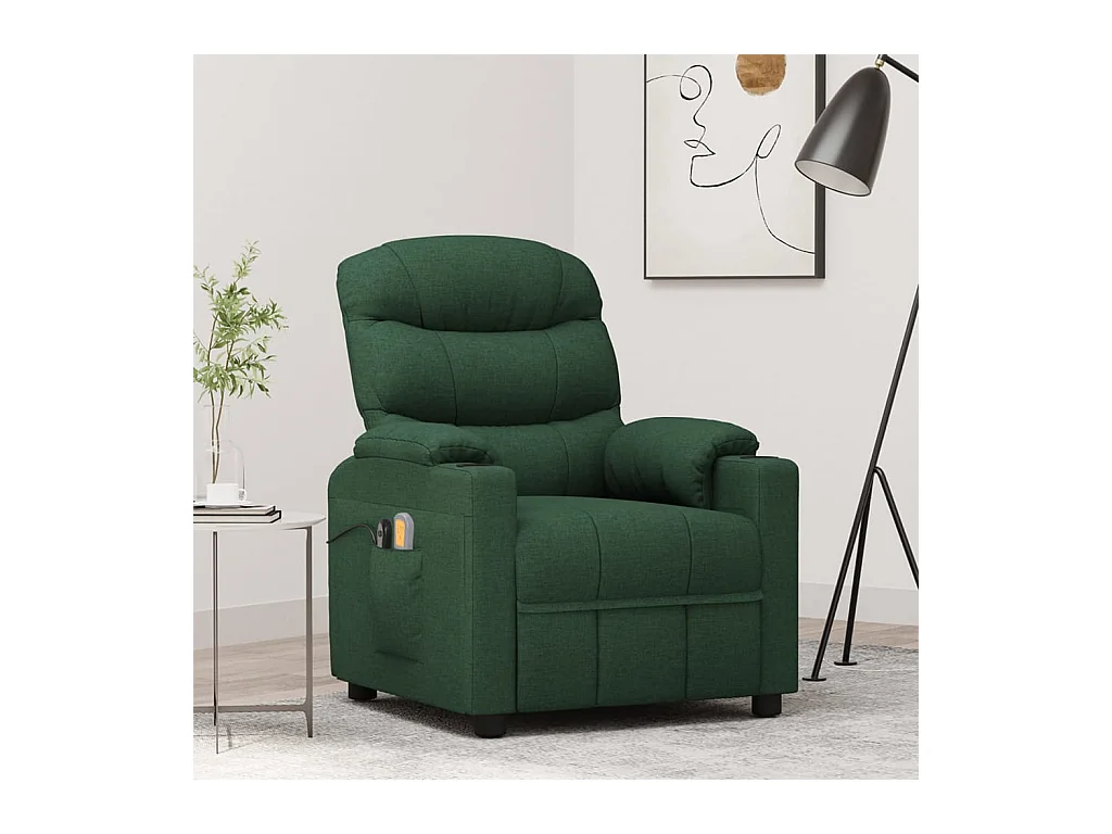 Fauteuil électrique de massage Vert foncé Tissu