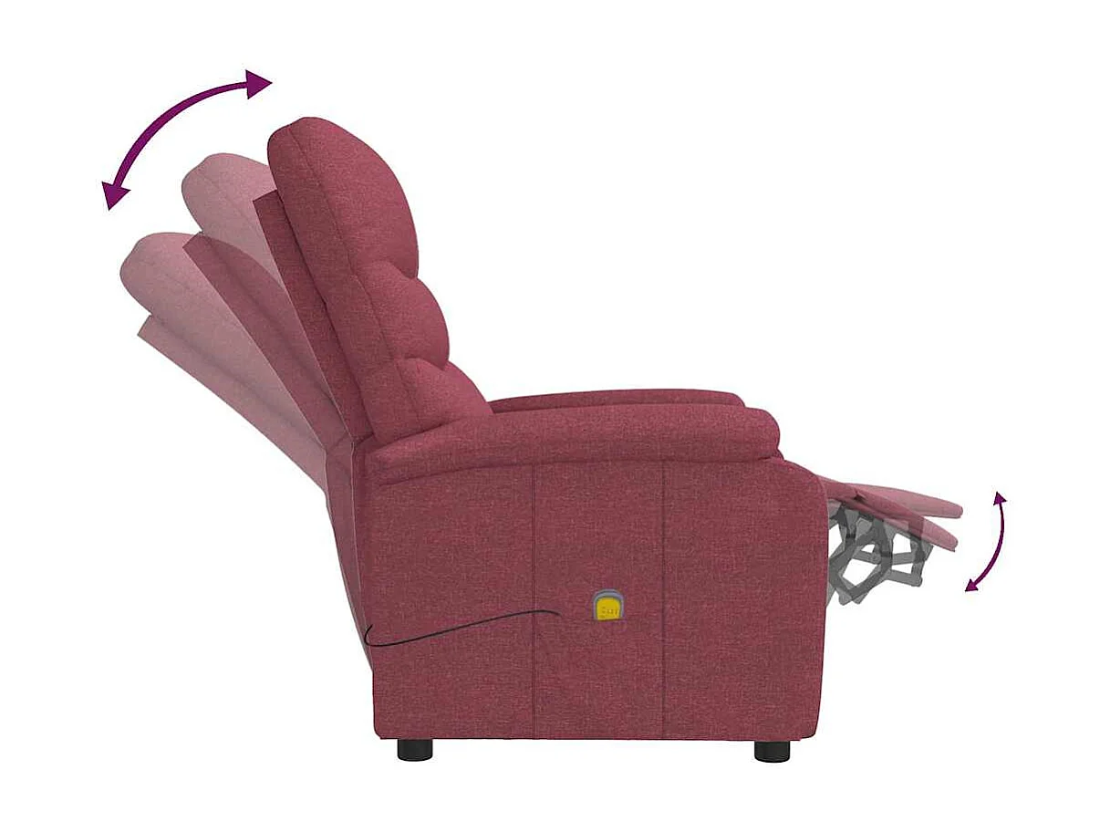 Fauteuil de massage Rouge bordeaux Tissu