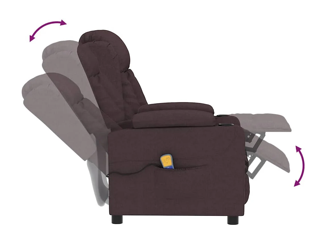 Massagesessel Dunkelbraun Stoff