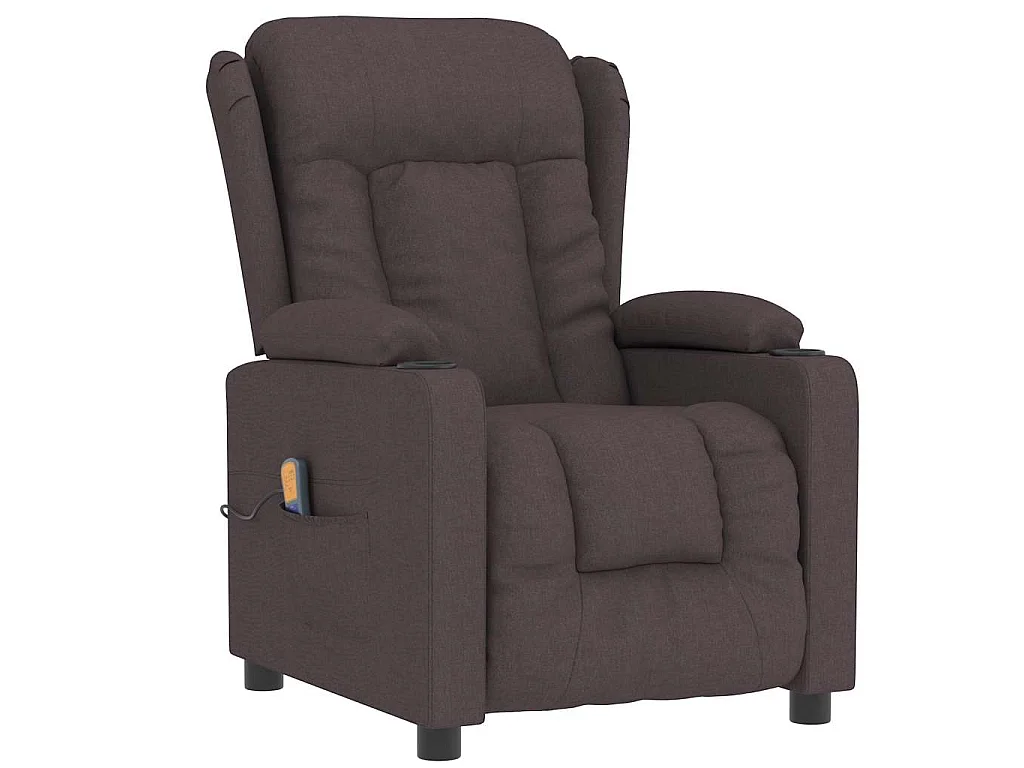 Fauteuil de massage Marron foncé Tissu