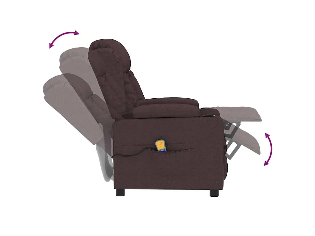 Fauteuil de massage Marron foncé Tissu