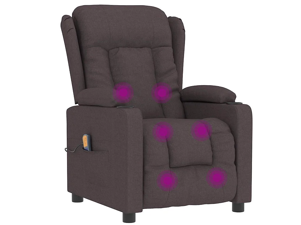 Fauteuil de massage Marron foncé Tissu