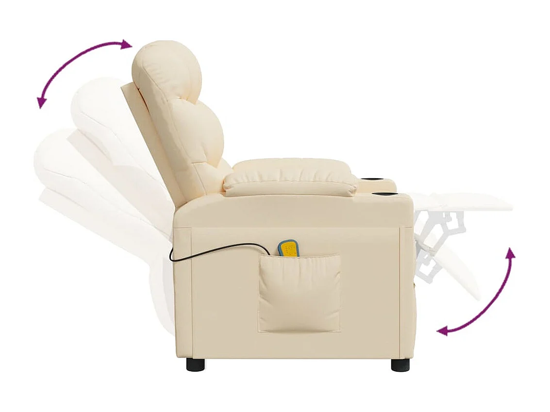 Poltrona Massaggiante Elettrica Crema in Tessuto