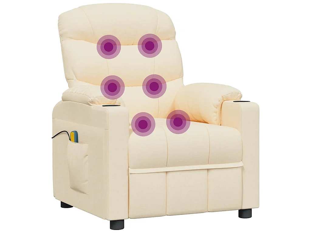 Fauteuil électrique de massage Crème Tissu