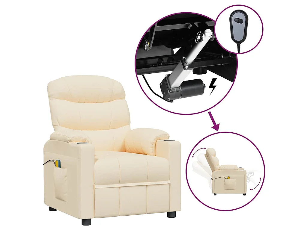 Fauteuil électrique de massage Crème Tissu