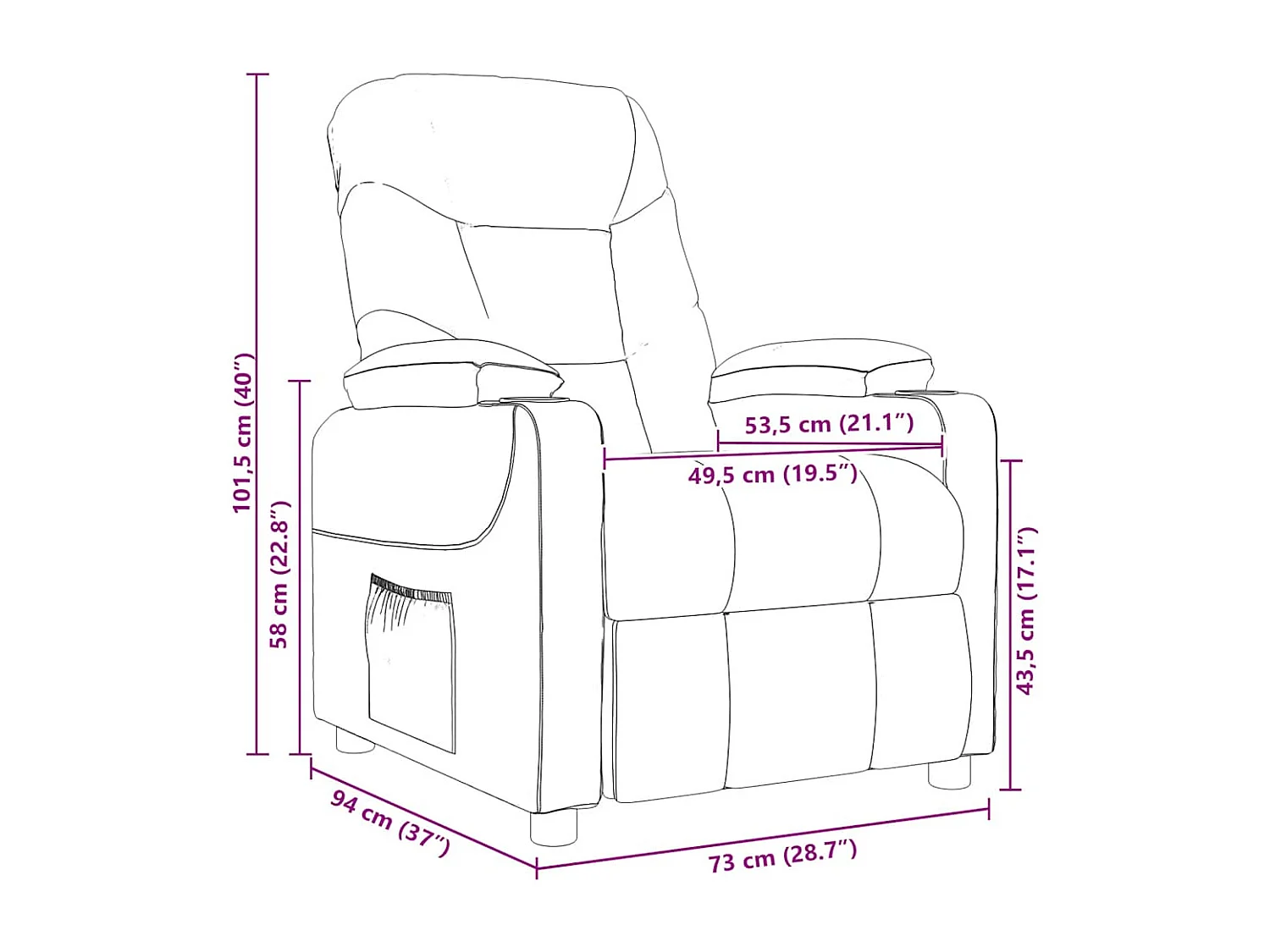 Fauteuil de massage Gris clair Tissu