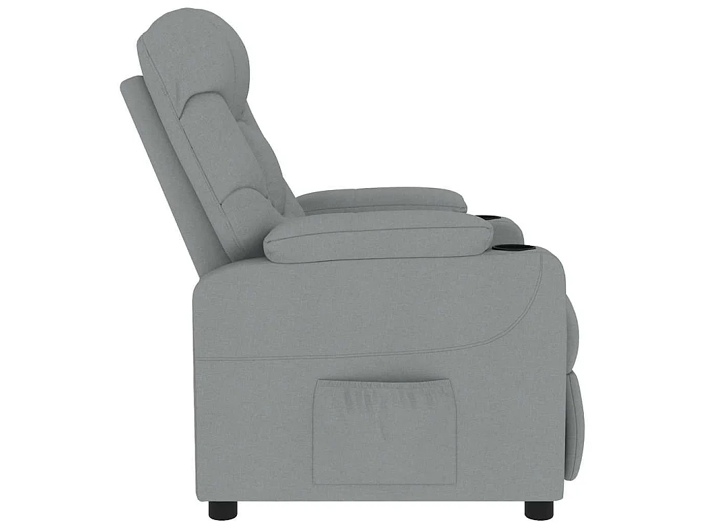 Poltrona Massaggiante in Tessuto Grigio Chiaro