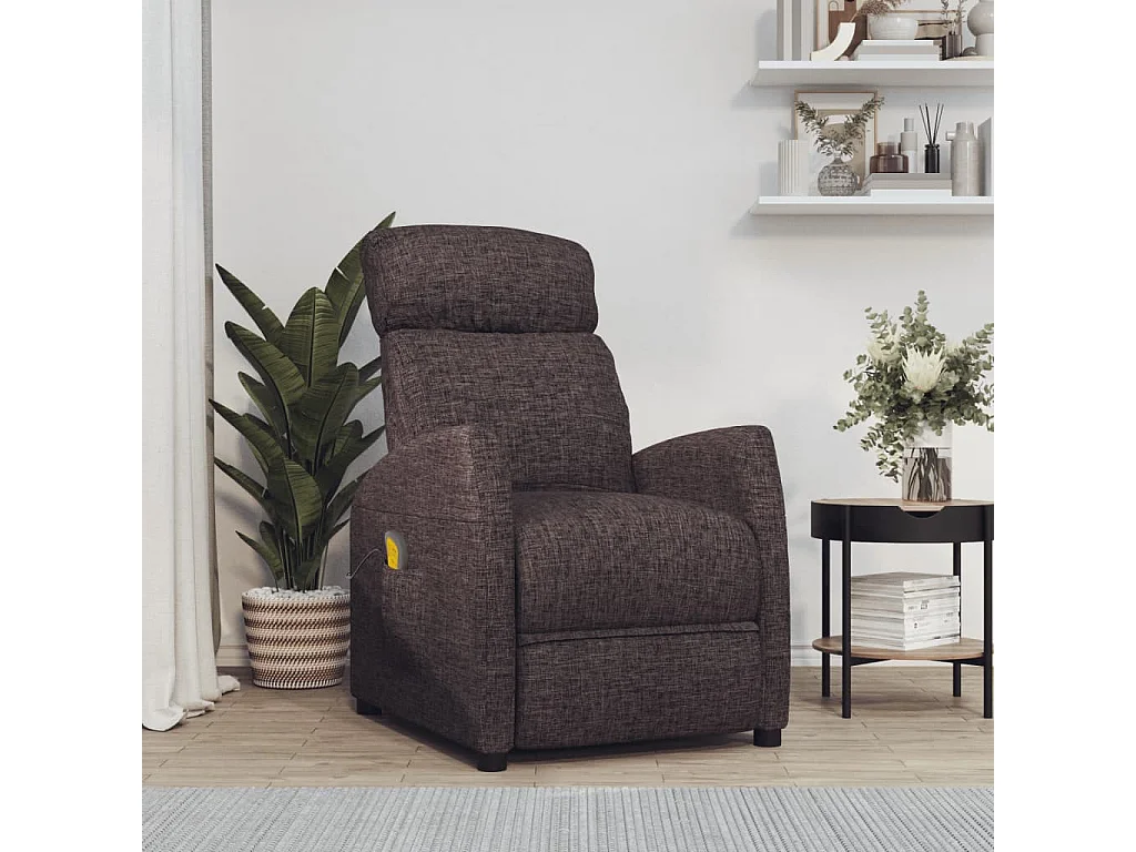 Fauteuil de massage Marron foncé Tissu