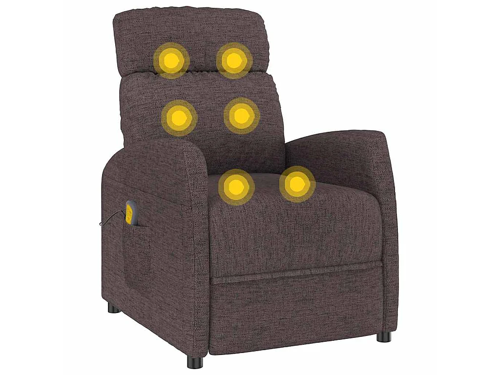 Fauteuil de massage Marron foncé Tissu