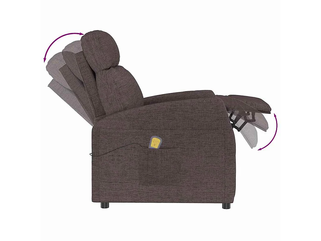 Fauteuil de massage Marron foncé Tissu