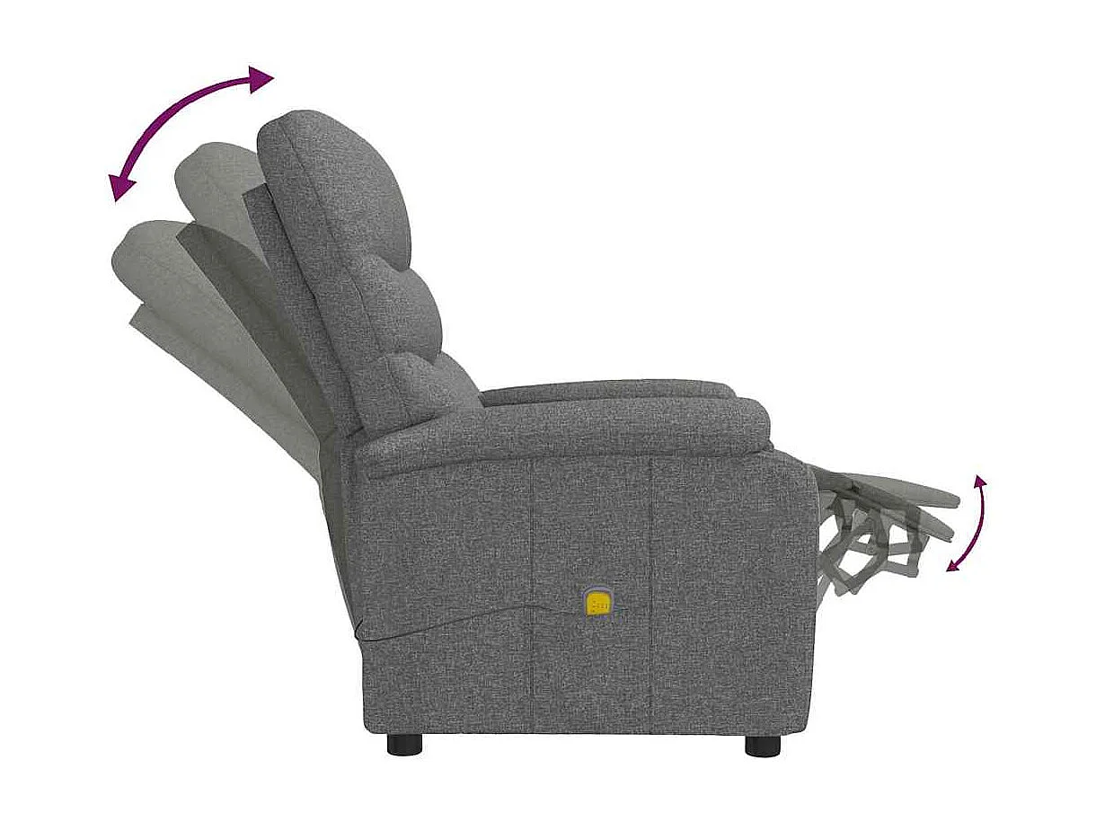Fauteuil de massage Gris foncé Tissu