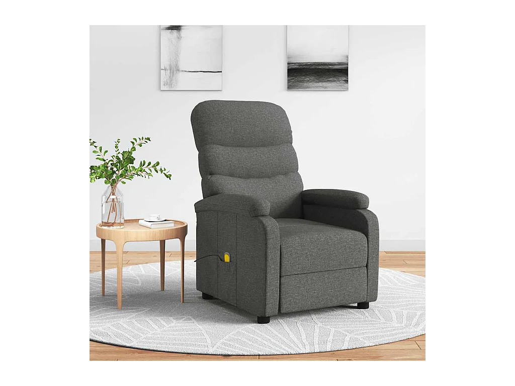 Fauteuil de massage Gris foncé Tissu